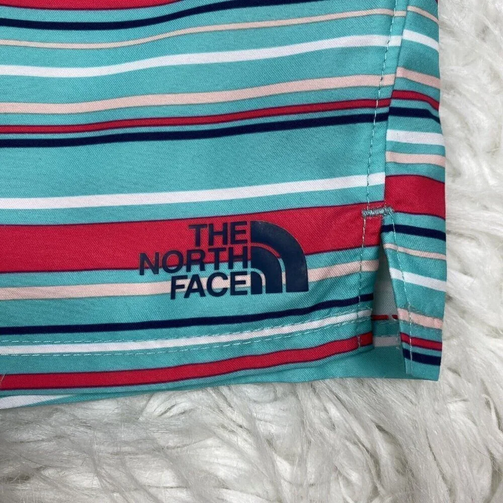 NEW THE NORTH FACE Shorts Girls Large Class V Pull on Blue Stripes Drawstring